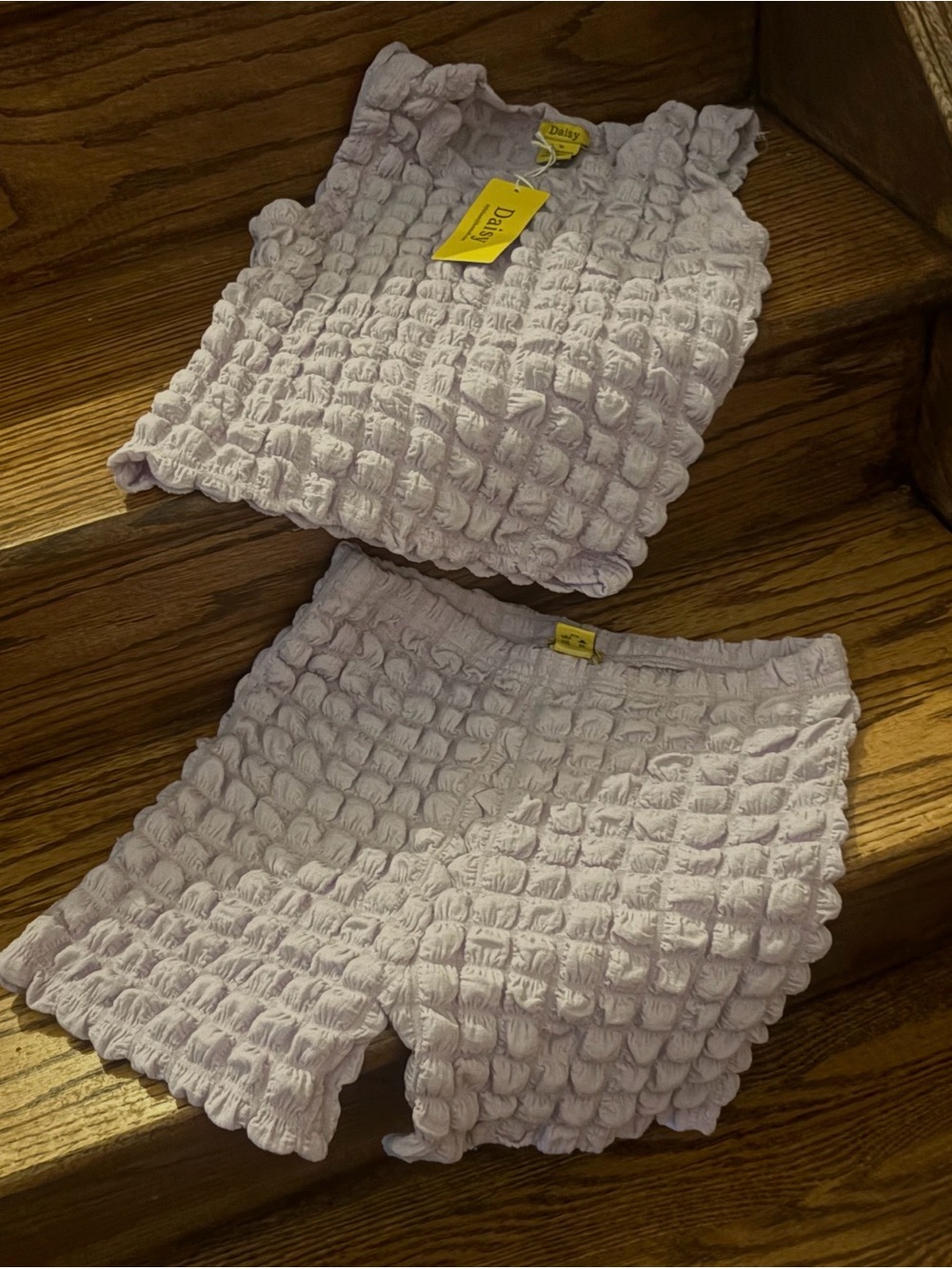 Smocked Two-Piece Set in Light Lavender